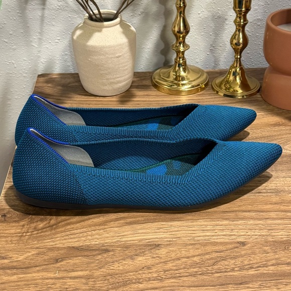 Rothy's Size 10 Rare Teal Blue The Point Flat Comfort Casual Everyday Slip-on - Picture 6 of 7